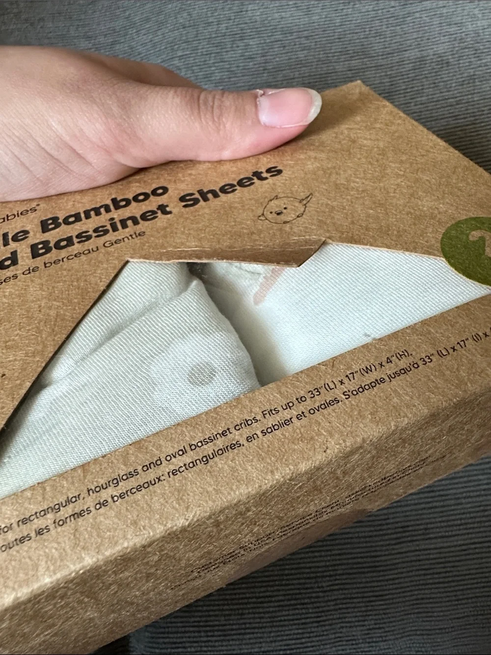KeaBabies Gentle Bamboo Fitted Bassinet Sheets - Cream Floral (2 Pack)